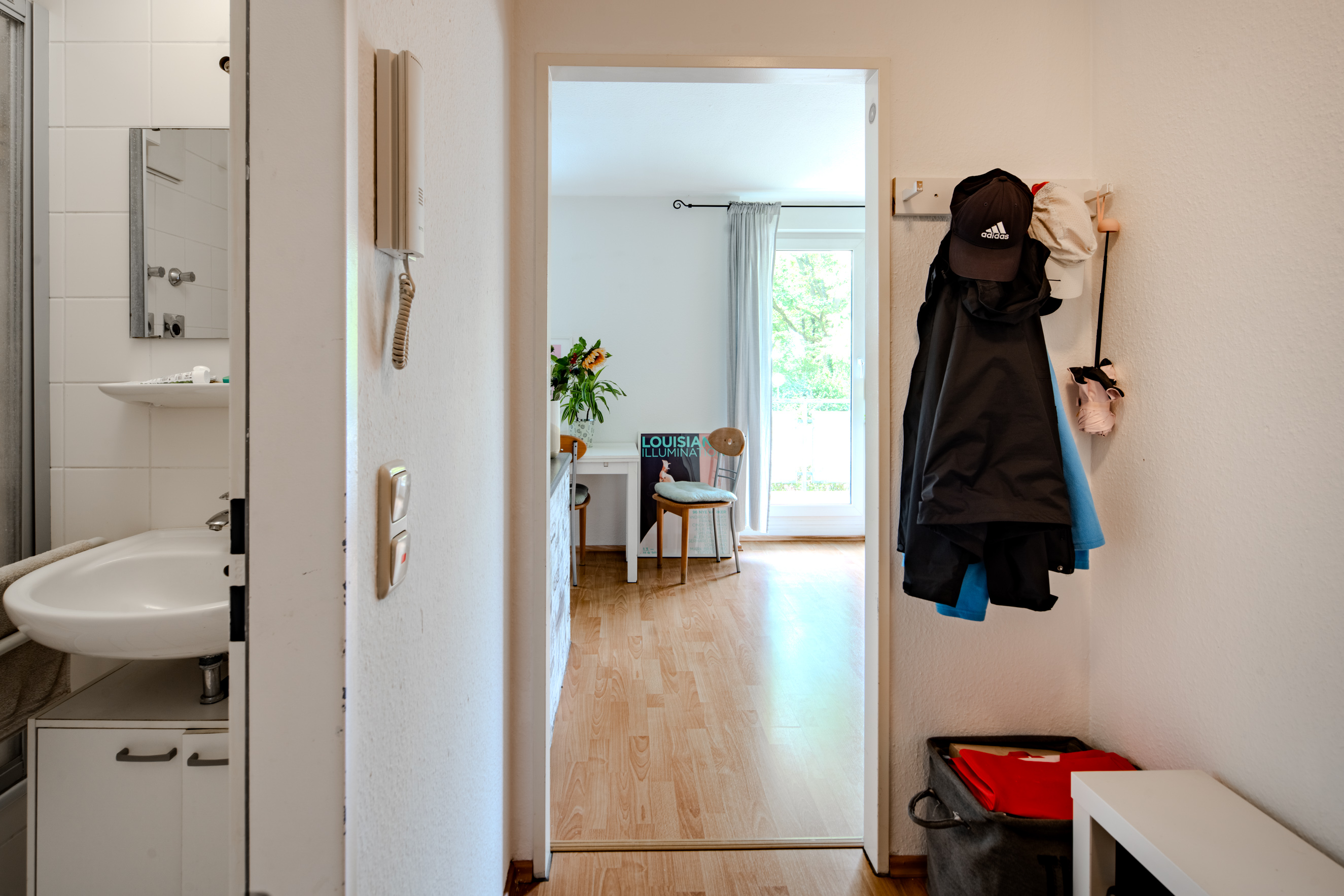 Diele mit Blick in den Wohnraum